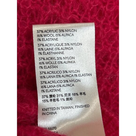 Free People Sweater Womens Medium‎ Pink Alpaca Blend Loose Knit V-neck - Picture 4 of 7